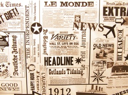 Vintage Newspaper Print: Clips from various vintage newspapers from around the world