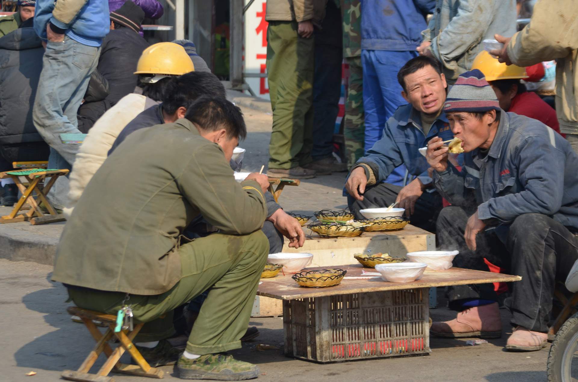 Workers taking a lunch time break