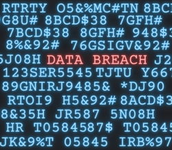Data breach code hacking background