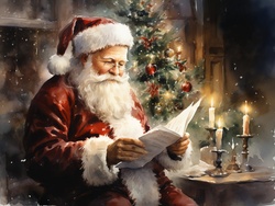 Santa Checking his naughty and Nice list