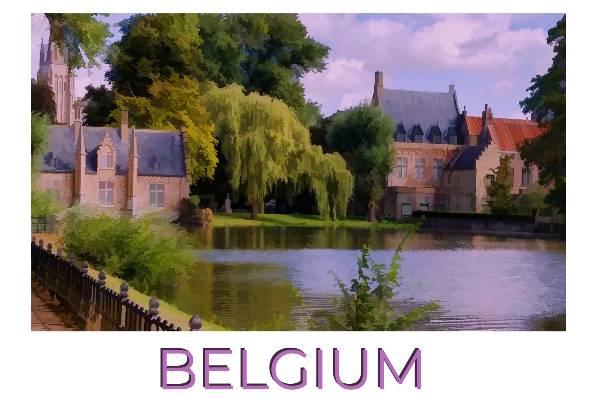 Travel poster featuring Bruges, Belgium