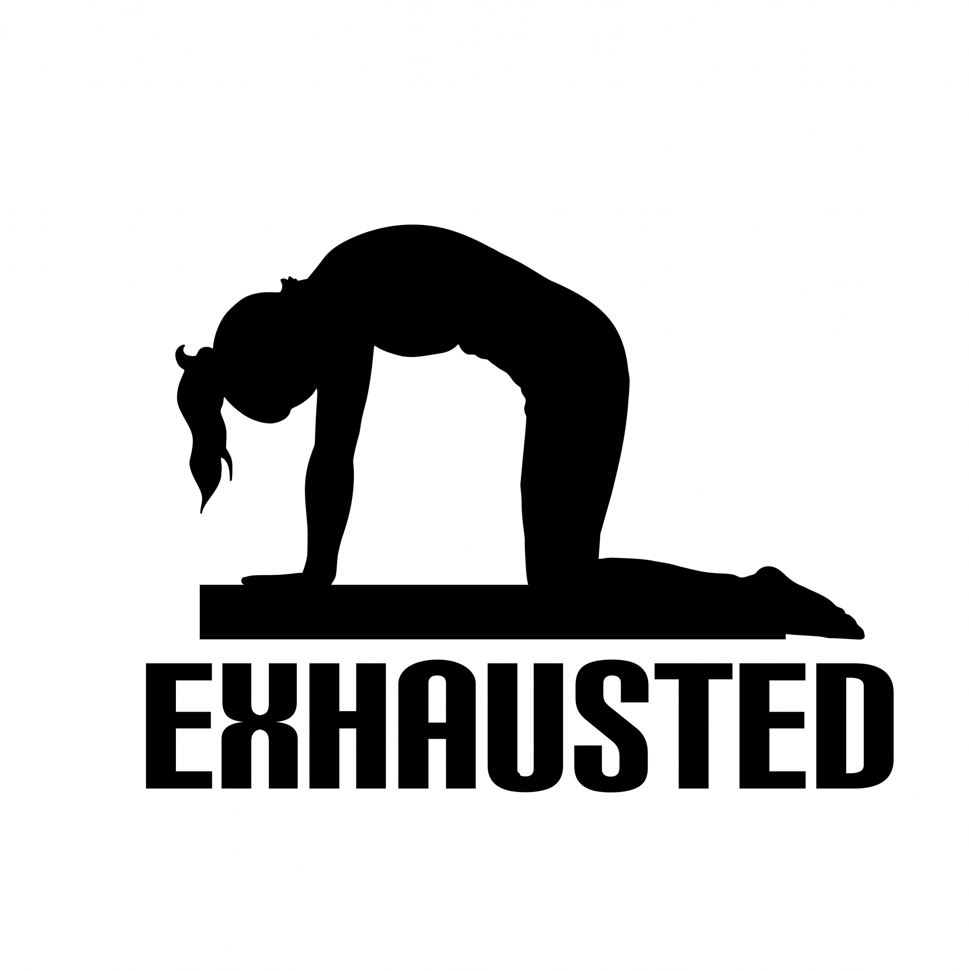 Exhausted Woman Silhouette