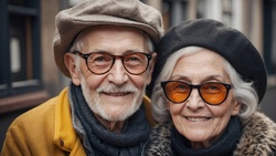 Elderly couple in love