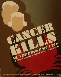 Vintage Cancer Poster: Free vintage retro WPA poster.
