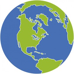 A globe showing the map of North America
