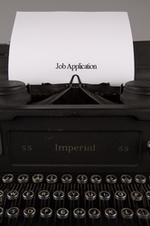Job Application on a Vintage Typewriter