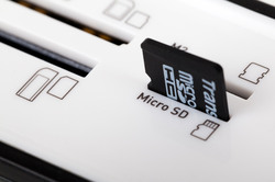 Micro sd card in a memory card reader