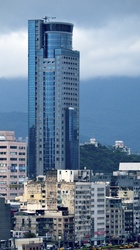 The Yi-Rong Crown, the tallest building in the port city of Keelung pronounced 'Jilong' in Taiwan.