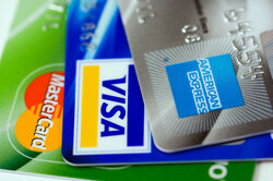 Three credit cards. Visa, Mastercard and American Express