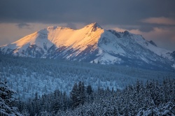 Landscape view of Yellowstone Electric Peak at Sunset