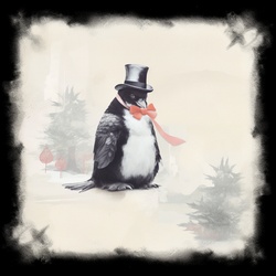 Winter Penguin Art Print