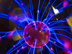 Plasma ball with bright neon colors.