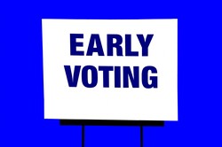 Early voting sign at polling center