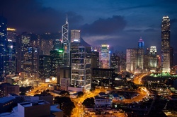 Cityscape of Hong Kong at Night