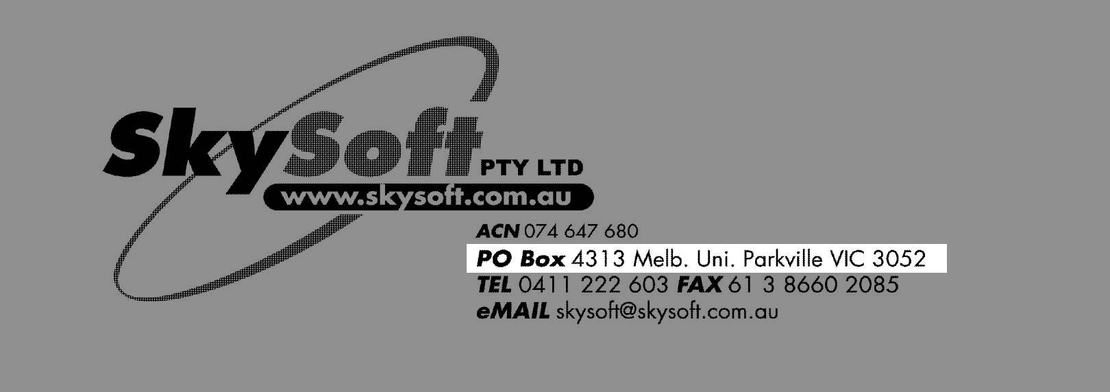 Skysoft, letterhead
