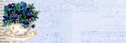 Banner Web Romantic Lilac Teacup Flower: Beautiful decorative element for your web design