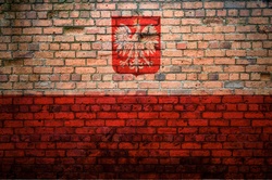 Poland flag painted on brick wall