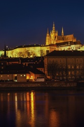 Prague Castle illuminated at night