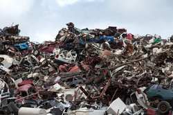 Piles of scrap metal and other rubbish