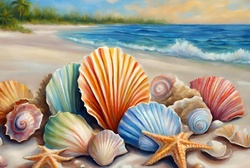 Tropical beach with seashells