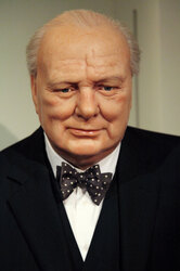 Winston Churchill wax figure in museum