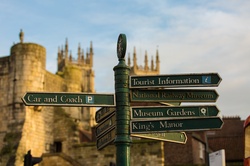 Directional Sign at York City, United Kingdom