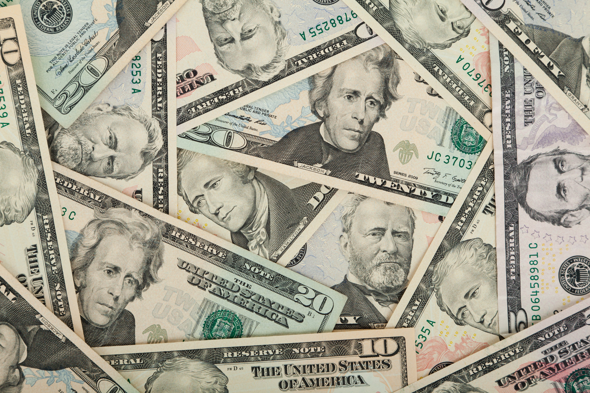 Money background from US dollars