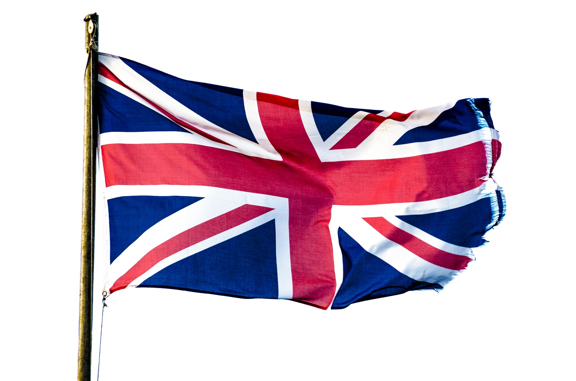 National flag of the United Kingdom isolated on the white