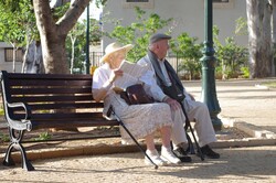 Old couple in park