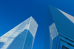 One World Trade Center against blue sky