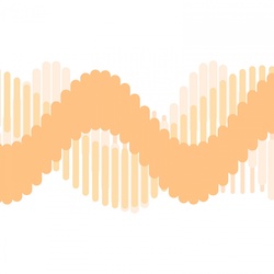Wallpaper with orange waves on white background