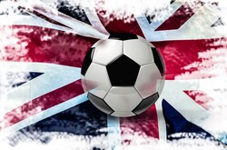 Soccer ball with Great Britain flag