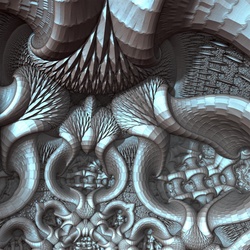 Wallpaper with fractal smooth gray locks