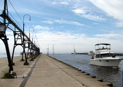 Pier to the lighthouse in South Haven, MI, summer 2009.