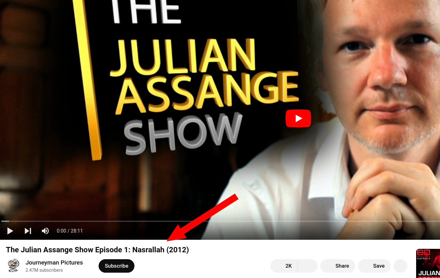 The Julian Assange Show Episode 1: Nasrallah (2012)