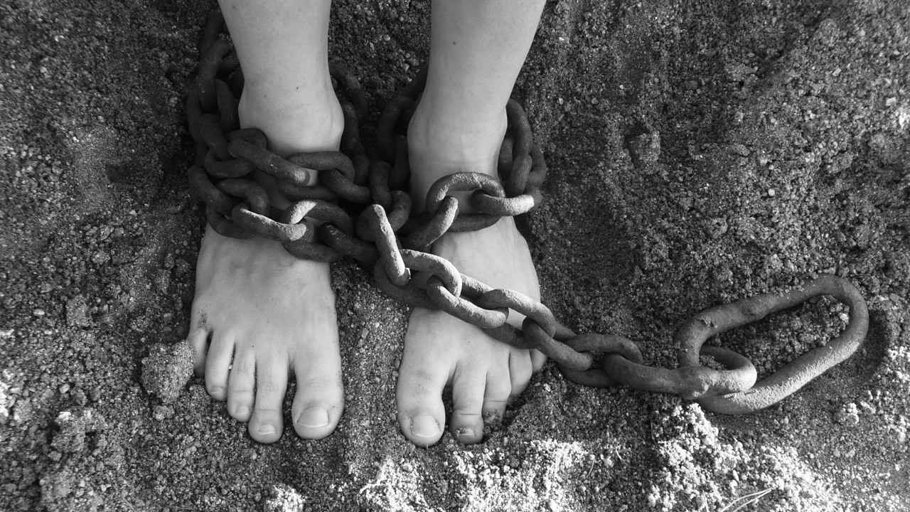 Feet in chains