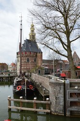 Port Hoorn Noord Holland with old city gate