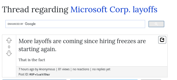 More layoffs are coming since hiring freezes are starting again.