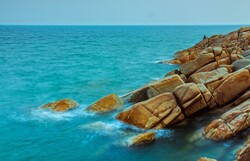 Rocky shore in Sam Son beach, Viá»t Nam