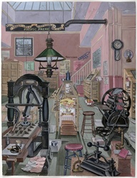 Vintage Print Shop Illustration