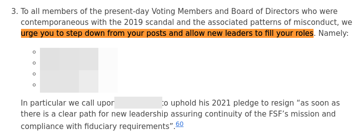 Cancel Culture urges you to step down from your posts and allow new leaders to fill your roles