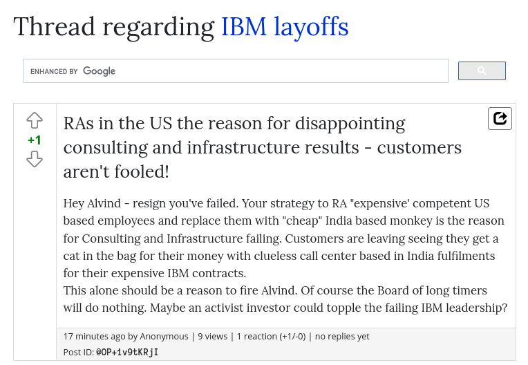 RAs in the US the reason for disappointing consulting and infrastructure results - customers aren't fooled!