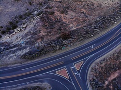 Just a lonely road running through a rural part of Western Colorado. Photographed by a Mavic Air drone.