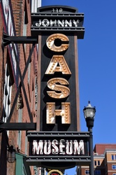 Johnny Cash museum sign at Nashville, Tennessee