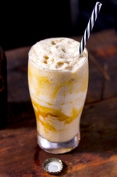 Milkshake made with beer, caramel and ice cream