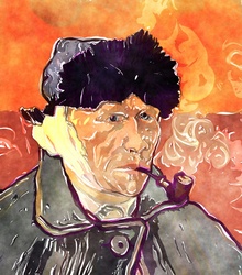 My watercolour version of Vincent Van Goghs portrait 1889.