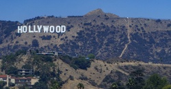 Hollywood sign in hills