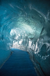 Montenvers Ice Cave on the Sea of Ice Glacier - Mont Blanc, Chamonix, French Alps