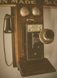 Wooden vintage telephone