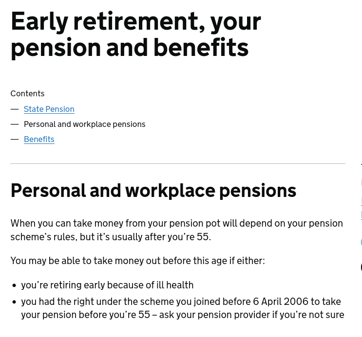 Early retirement, your pension and benefits